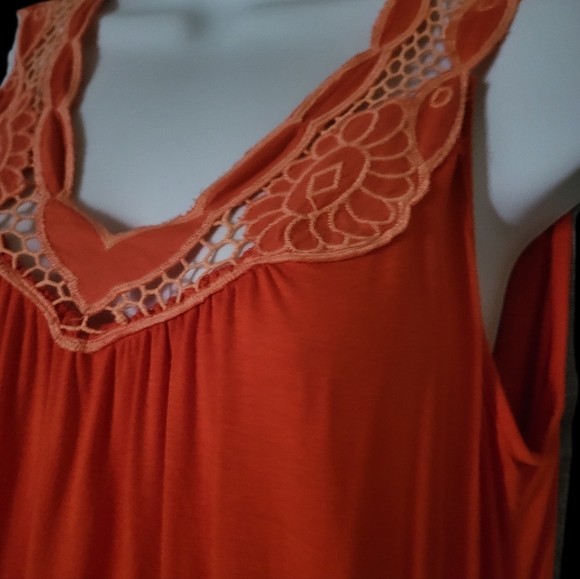 🌼3 for 30🌼Orange H.I.P Hispania Top Embroidered halter Tank sz M - Picture 3 of 7